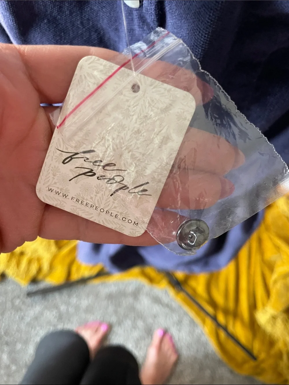 Free People Navy Puff Sleeve Button-Front Skorts
